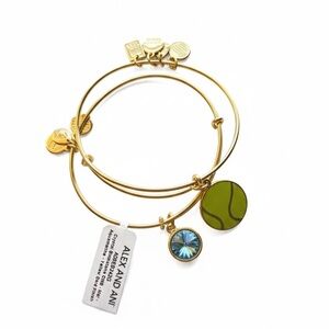 NWT Alex and Ani Bangle Bundle - Tennis & March Birthstone Aquamarine